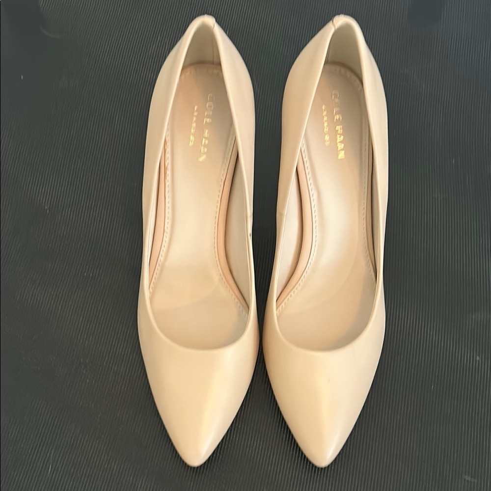 Cole Haan Tan Heels Classic Pointed-Toe Pumps